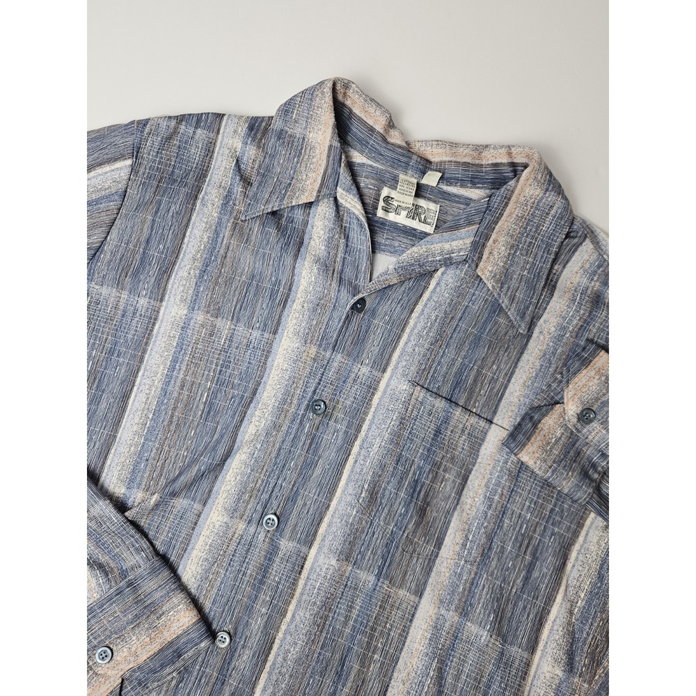 Spire California Men's‎ Vintage 1970's Textured Polyester Disco Shirt Tall Large
